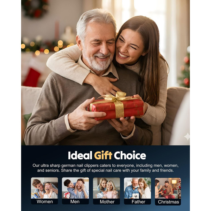 Набір для манікюру (ножиці для нігтів) Edelstahl 2026 – для чоловіків та жінок, для товстих нігтів, з пилкою, сріблястий