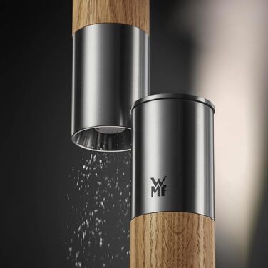 Млин для солі та перцю WMF Nature Pro з керамічним механізмом, регульованим помелом, нержавіюча сталь та дерево