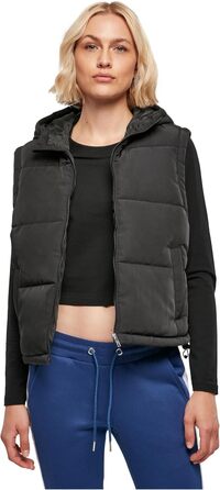 Жіночий жилет Urban Classics з переробленого твіду з наповнювачем, чорний (L)