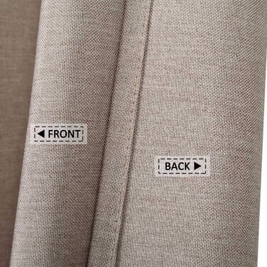 Штора для душу LinTimes з льону, 180x200 см, бежева (Taupe), важкий 240 GSM, з гачками, готельний люкс, машинне прання