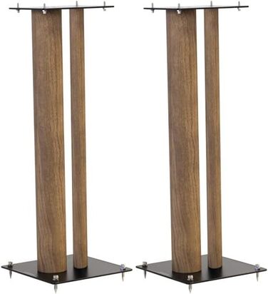 Підставка для колонок Norstone Stylum, металева, до 50 кг, пара (білий матовий). Підходить для Stylum 3 (80 см), декорована дубом
