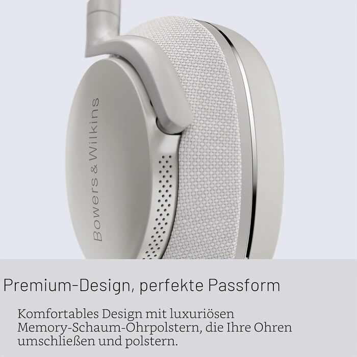 Навушники бездротові Bowers & Wilkins Px7 S2 Bluetooth з шумозаглушенням, сірі. До 30 годин, aptX Adaptive, швидка зарядка.