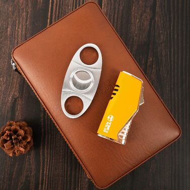 Вишуканий кейс для сигар Time C Club з ножем для сигар та зволожувачем, подарунок для нареченого, на день народження, на День батька