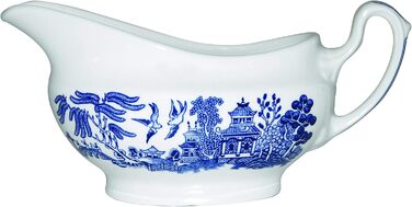 Churchill BLU Willow Georgian Sauce Boat 340 ml, Ceramic, Multicolor, 20 x 8.5 x 8 cm