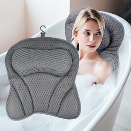 Подушка для ванни Chiluxendo з 4D-Air Mesh та 6 присосками (сіра)