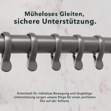 Штанга для душу Ericha L-подібної та U-подібної форми - 4-в-1 для ванни/душу - сталева з порошковим покриттям (сірий глянцевий)