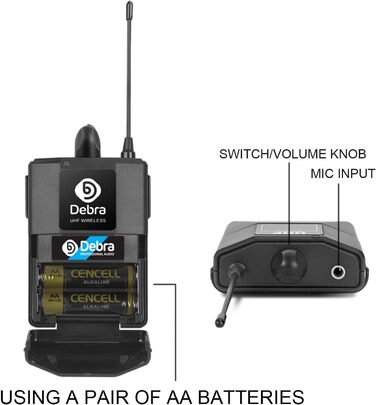 Набір мікрофонів Debra 4-х канальний UHF бездротовий: 2 ручні, 2 нагрудні (Bodypack), для співу, караоке, церкви. Модель AU400