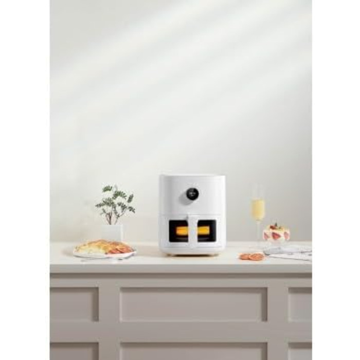 Фритюрниця Xiaomi Smart Air Fryer Pro 4L з OLED-дисплеєм, оглядовим вікном, підтримкою iOS/Android, 1600 Вт, 4 літри, таймер, температура 40-200°C, сумісна з Google Assistant, можна мити в посудомийці