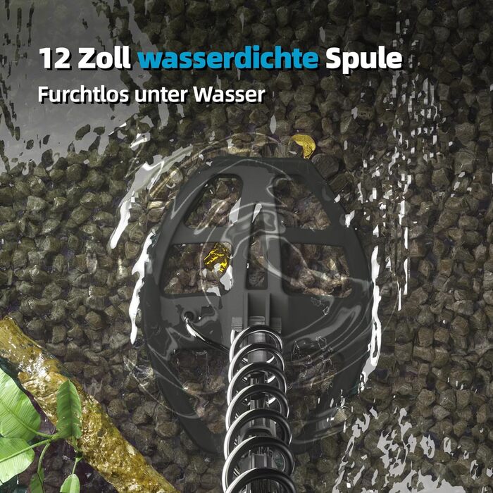 Металодетектор DR.ÖTEK Profi Set: високоточний, з балансуванням ґрунту, 5 режимів, вологостійка котушка 12'', для пошуку золота та монет, з аксесуарами, червоний (MT12-Set Blau)