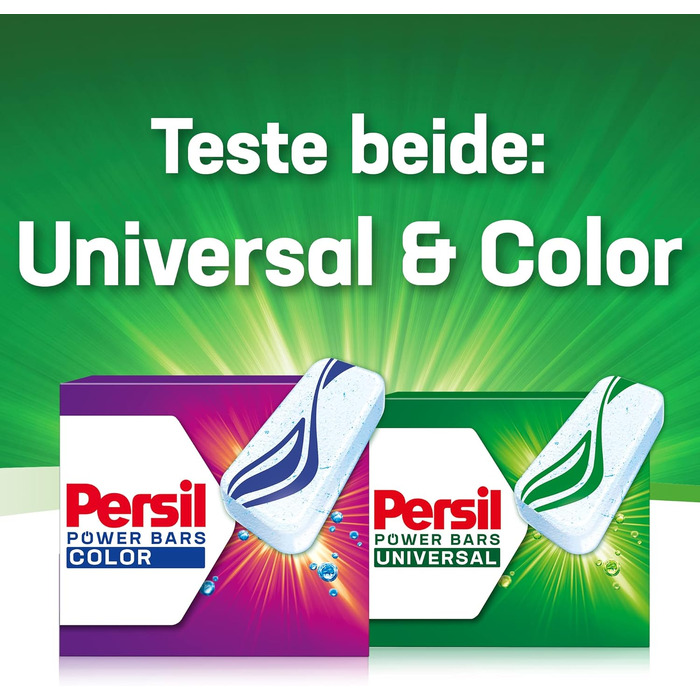 Капсули для прання Persil Power Bars Color для кольорових речей, 60 прань, гігієнічна чистота від 20°C, 1.77 кг