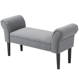 HOMCOM Bench Bed, Upholstered Bench, Seating Bench, Entryway Bench for Bedroom, Supports up to 130 kg, Sail Fabric, Dark Grey, 102 x 36 x 51 cm | Aosom