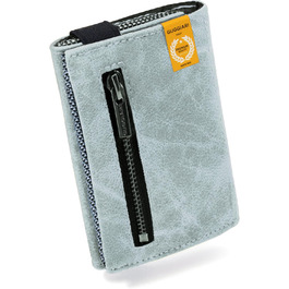 GUGGIARI® Slim Wallet with Coin Pocket made of Microfiber Jacquard with RFID Protection - Slim Wallet for Credit Cards - Credit Card Case - Wallet for on the Go