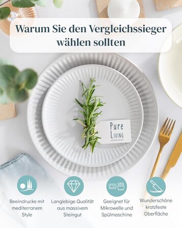 Набір керамічних чашок Steingut Hygge (6 шт.) - Стильний набір чашок для кави та чаю, сірий колір