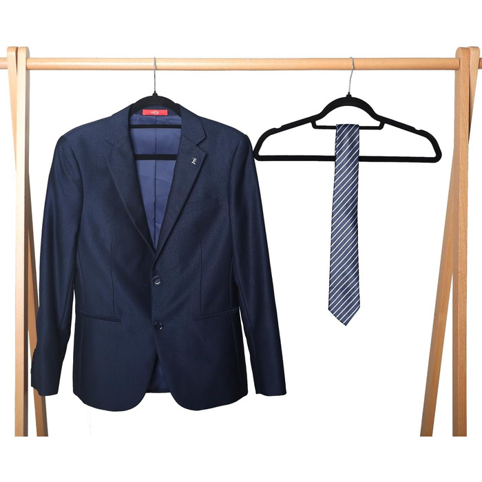 Набір вішалок для одягу SVITA 10 шт. для костюмів, чорного кольору, з антиковзаючим покриттям