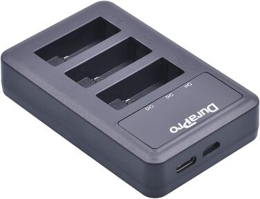 Акумулятор DuraPro 3 шт. 1600mAh для GoPro Hero 5/6/7 + Швидка зарядка LED 3 слоти USB Type-C