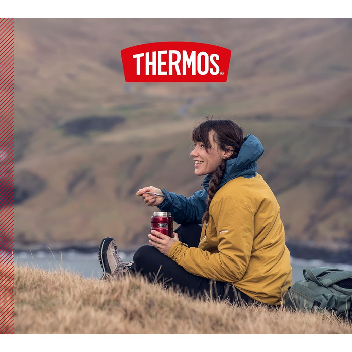 Термос для їжі King Stainless 0,47л, червоний, нержавіюча сталь, з ложкою, BPA-free