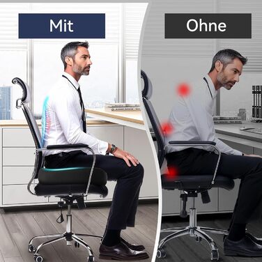 Подушка для сидіння з піни Memory Foam SKYNY для офісного крісла, авто, інвалідного візка - велика, знімний нековзкий чохол, комфорт на весь день