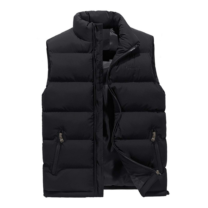 Чоловіча степкова жилетка ASKSA з коміром-стійкою, без рукавів, Slim fit, для активного відпочинку, чорна