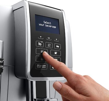 Кавомашина De'Longhi Dinamica ECAM 350.15.B з капучинатором, для еспресо та кави, срібна