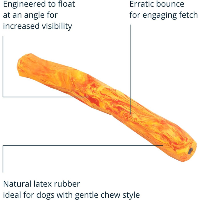 Гумова іграшка для собак RUFFWEAR Gnawt-A-Stick, апортировочна палка з латексу, преміум-іграшка для гризіння та апорту, помаранчева