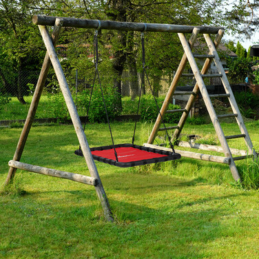 Relaxdays Corner Hanging Chair in Red