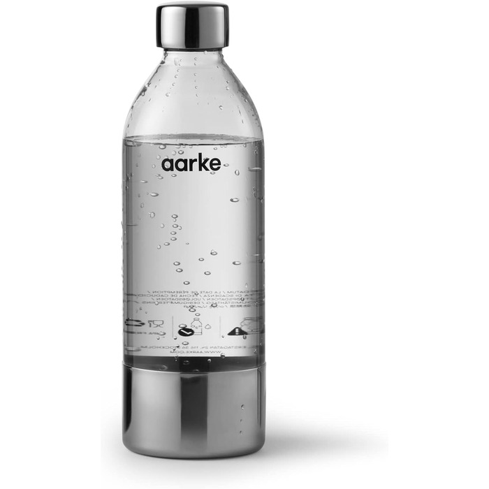 Aarke Carbonator 3 – Содовий апарат з нержавіючої сталі, матово-чорний + 2 PET-пляшки 1л. Для газування води з крана, сумісний з CO2 60л.
