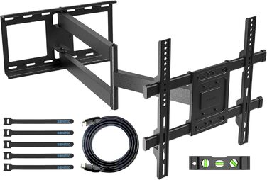 BONTEC Extra Long TV Wall Mount - 850mm Articulating Arm for 32-70 inch LCD/LED/OLED TVs - Up to 60kg, Tilt, Swivel & Rotate - VESA 400x400