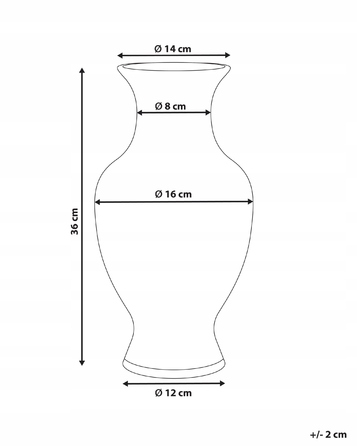Ваза Beliani, порцеляна, 16 x 36 см