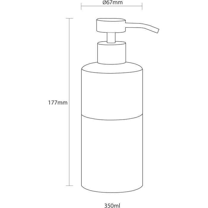 Дозатор для мила Sealskin Doppio, з натурального порцеляни, без свердління, для ванної кімнати та кухні, колір: пісок, ручне розписування