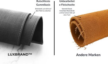 Підкладка для столу з натуральної шкіри, 2 шт. в наборі: XXL підкладка та килимок для миші (Коричнева)