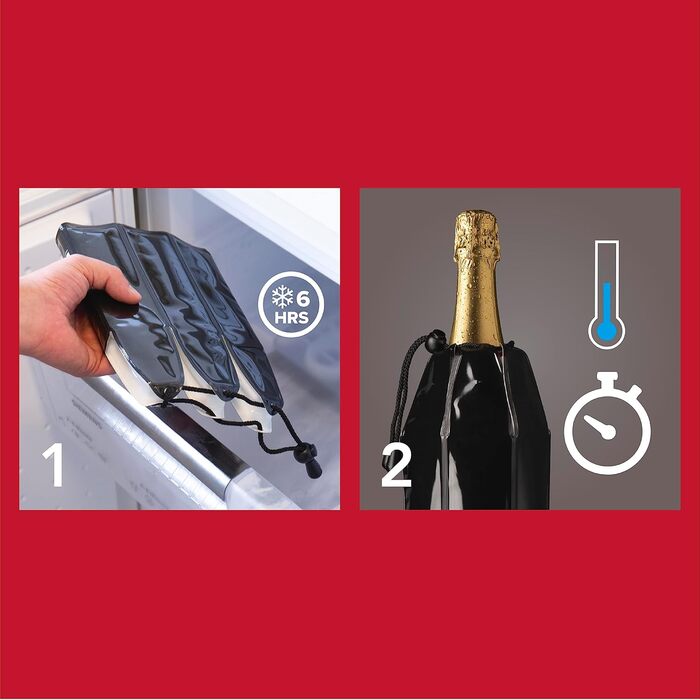 Vacu Vin Flexible Champagne Cooler - Reusable Champagne Bottle Design - Bottle Cooler for Standard Bottle Size