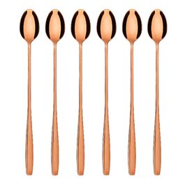 Набір ложок для лате макіато GRÄWE Königstein (Rotgold), нержавіюча сталь, 6 шт., довгі ложки для коктейлів та десертів, придатні для миття в посудомийній машині