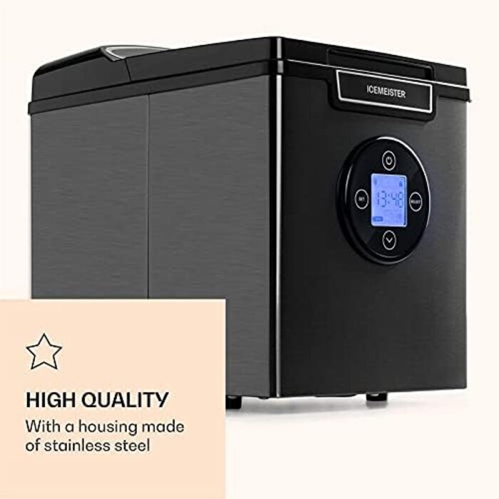 Машина для приготування льоду Klarstein Eiswürfelmaschine Klein, 1.8 л, самоочищення, LED-дисплей, для дому