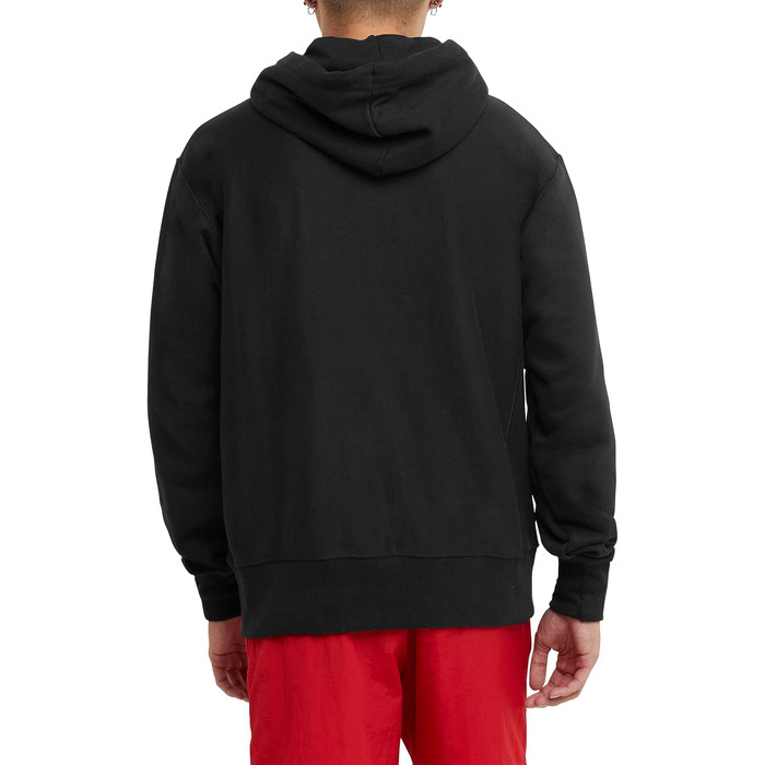 Чоловічий худі Champion Reverse Weave, комфортний флісовий світшот з капюшоном, чорний, розмір L