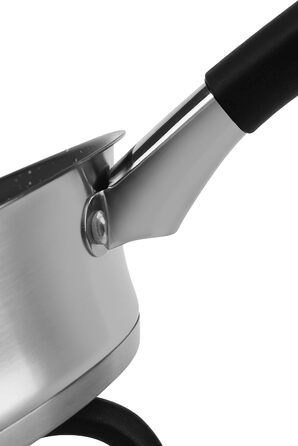 Набір каструль Edenberg з антипригарною сковородою: нержавіюча сталь, підходить для всіх плит, включаючи індукцію, чорний