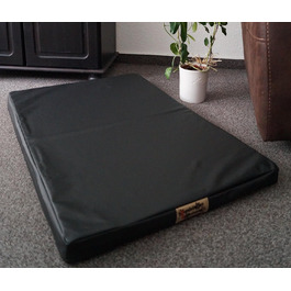 Матрац для собак, ліжко для собак, матрац, місце для сну, двостороннє, штучна шкіра, чорний, 120 x 80 см, розмір 120 x 80 x 5 см