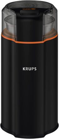 Електрична кавомолка Krups GX3328 Silent Vortex 3-в-1 для кавових зерен, спецій і трав, тиха, знімна чаша, мийка в посудомийці, чорна