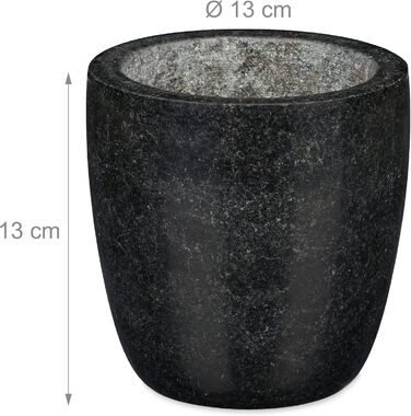 Морська галькова ступка Relaxdays з пестиком, чорна, 13 см, 500 мл - для спецій та трав