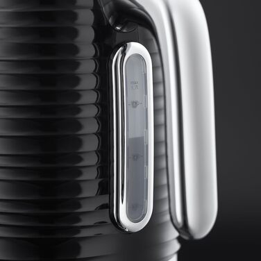 Електричний чайник Russell Hobbs Inspire 1.7л, 2400W, чорний з високоякісною глянцевою поверхнею, фільтр від накипу, індикатор рівня води, знімний кришка