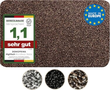 Килимок для підлоги DOMOPRIMA з мікрофібри, миючий, неслизький, надзвичайно поглинаючий та плоский – антибактеріальний, для внутрішнього та зовнішнього використання (60x40 см) (Темно-коричневий, 60x40 см)