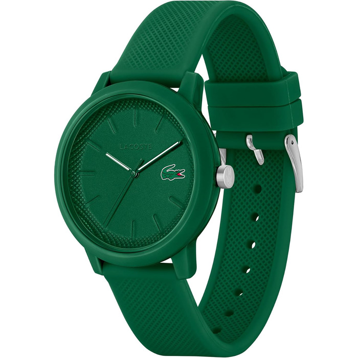Годинник Lacoste 12.12 аналоговий, зелений, силіконовий ремінець Petit Piqué – чоловічий та жіночий