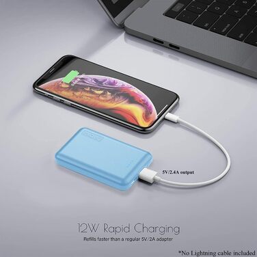 Портативний зарядний пристрій Power Bank Klein 5000mAh (2 шт.) 2.4A, Швидка зарядка, Зовнішній акумулятор, Синій & Рожевий