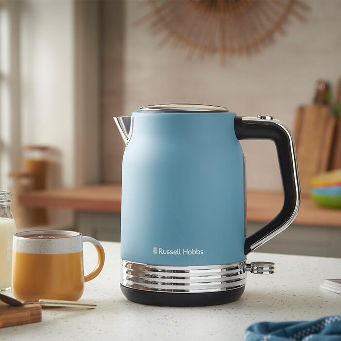 Електричний чайник Russell Hobbs Hanley Retro Jasmine, 1.7л, кремово-білий, 2400W, нержавіюча сталь, ретро-дизайн