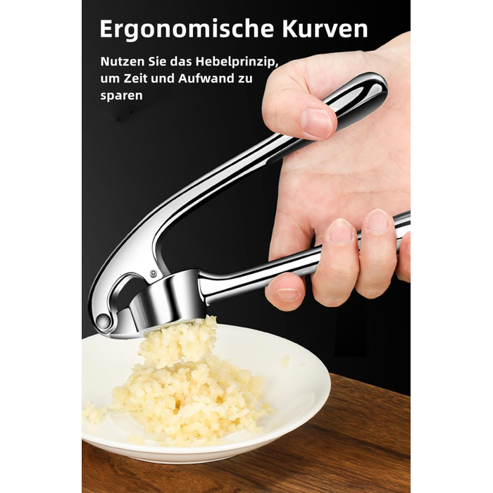 Пресс для часнику - високоякісний кухонний інструмент з ергономічним важелем для ефективного подрібнення часнику