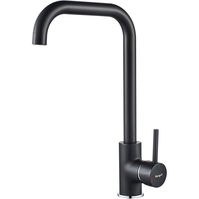 Кухонний змішувач IBERGRIF M22105A, одноlever, матовий чорний, для кухні
