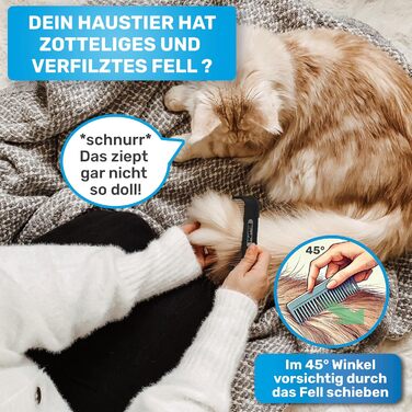 Гребінець BluePet для собак та котів з ротаційними зубцями - видаляє ковтуни та розплутує шерсть (чорний)