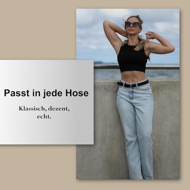 Жіночий шкіряний ремінь Friedrich Hoffmann чорний, вузький, 3 см, виготовлено в Німеччині, довжина 110 см, обхват 95 см