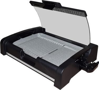 Syntrox Germany TG-1650W Electric Table Grill with Ceramic Plate - BBQ Grill with Glass Lid