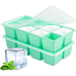 Форми для льоду JRISBO (2 шт.) XL, 4.5 см, BPA-Free, Силікон, для коктейлів, віскі, кави (світло-зелені)