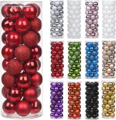 40шт новорічні кулі для прикраси ялинки, 4 см, рожеві, міцні, для ялинки